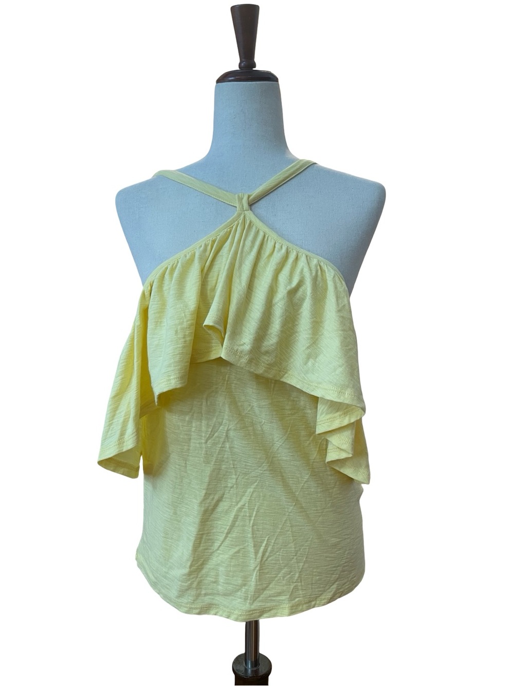 NATION LTD BUTTER YELLOW RUFFLE TANK TOP - Picture 1 of 9